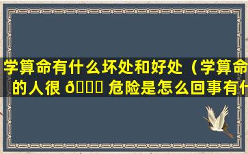 学算命有什么坏处和好处（学算命的人很 🐟 危险是怎么回事有什么讲究）